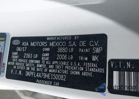 2017 Kia Forte Lx из США, поврежденный, VIN 3KPFL4A79HE150082